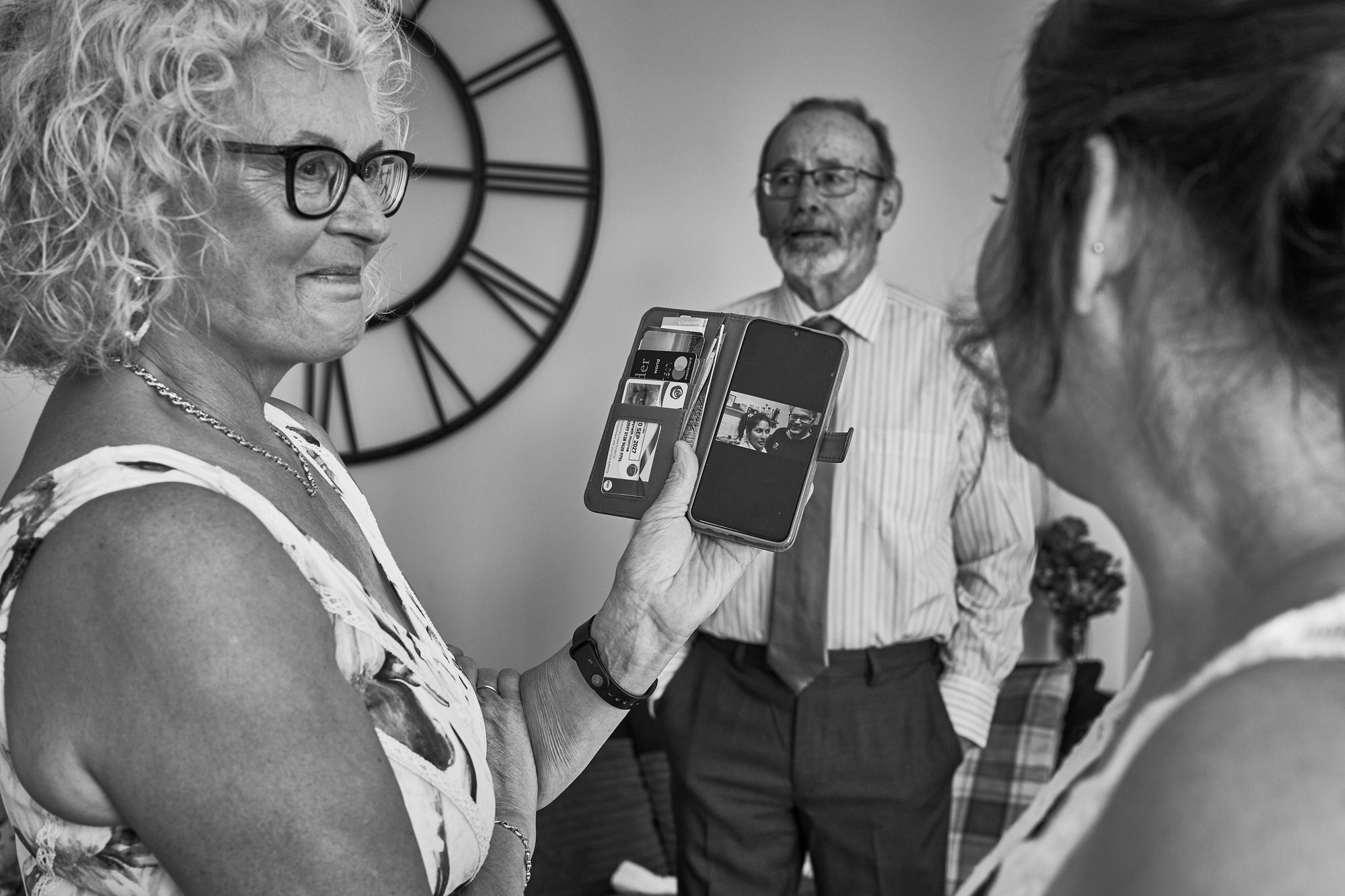 a mum of the bride gets emotional watching a video message