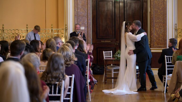 video from the back of a liverpool town hall ceremony
