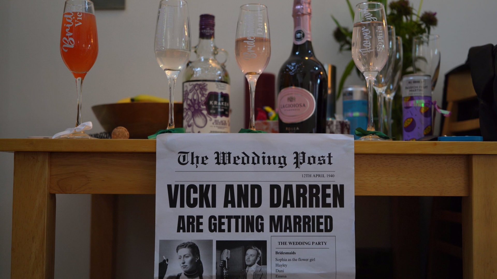 a personalised wedding newspaper for the couple