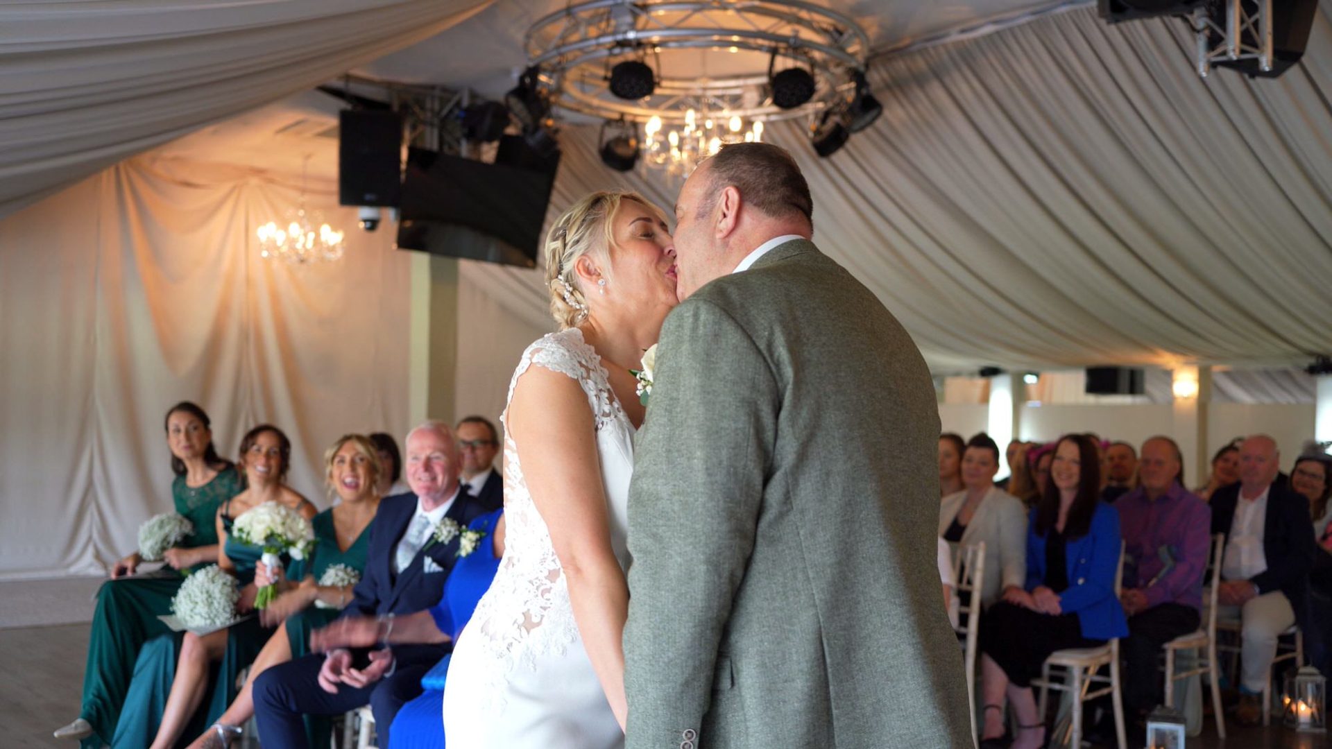 the couple kiss during ceremony at The Moorlands Inn Halifax